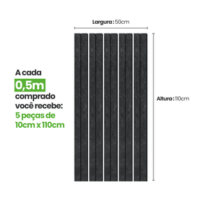 Meia Parede Ripada Autocolante Laminada | Linha Urban + - Meu Rodapé