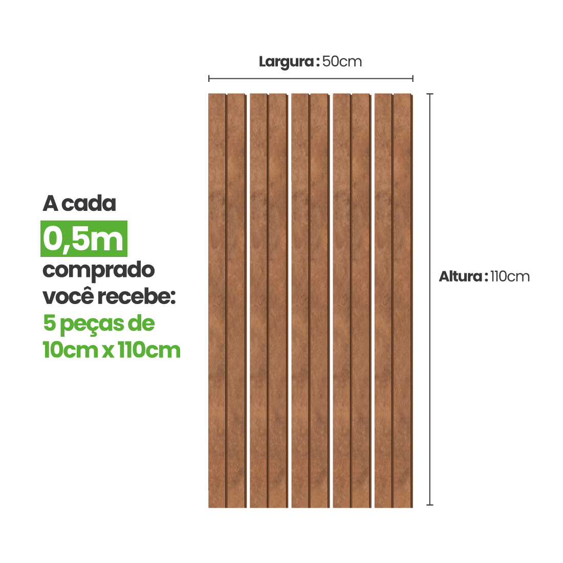 Meia Parede Ripada Autocolante Laminada | Linha Urban + - Meu Rodapé