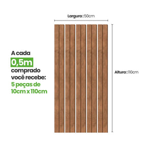 Meia Parede Ripada Autocolante Laminada | Linha Urban +-Meu-Rodape--