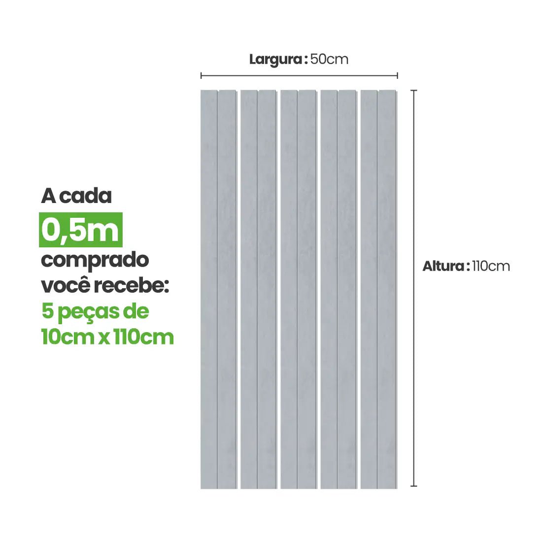 Meia Parede Ripada Autocolante Laminada | Linha Urban +-Meu-Rodape--