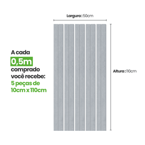 Meia Parede Ripada Autocolante Laminada | Linha Urban + - Meu Rodapé