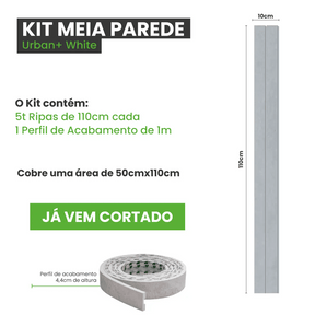 Meia Parede Ripada Autocolante Laminada | Linha Urban +-Meu-Rodape--