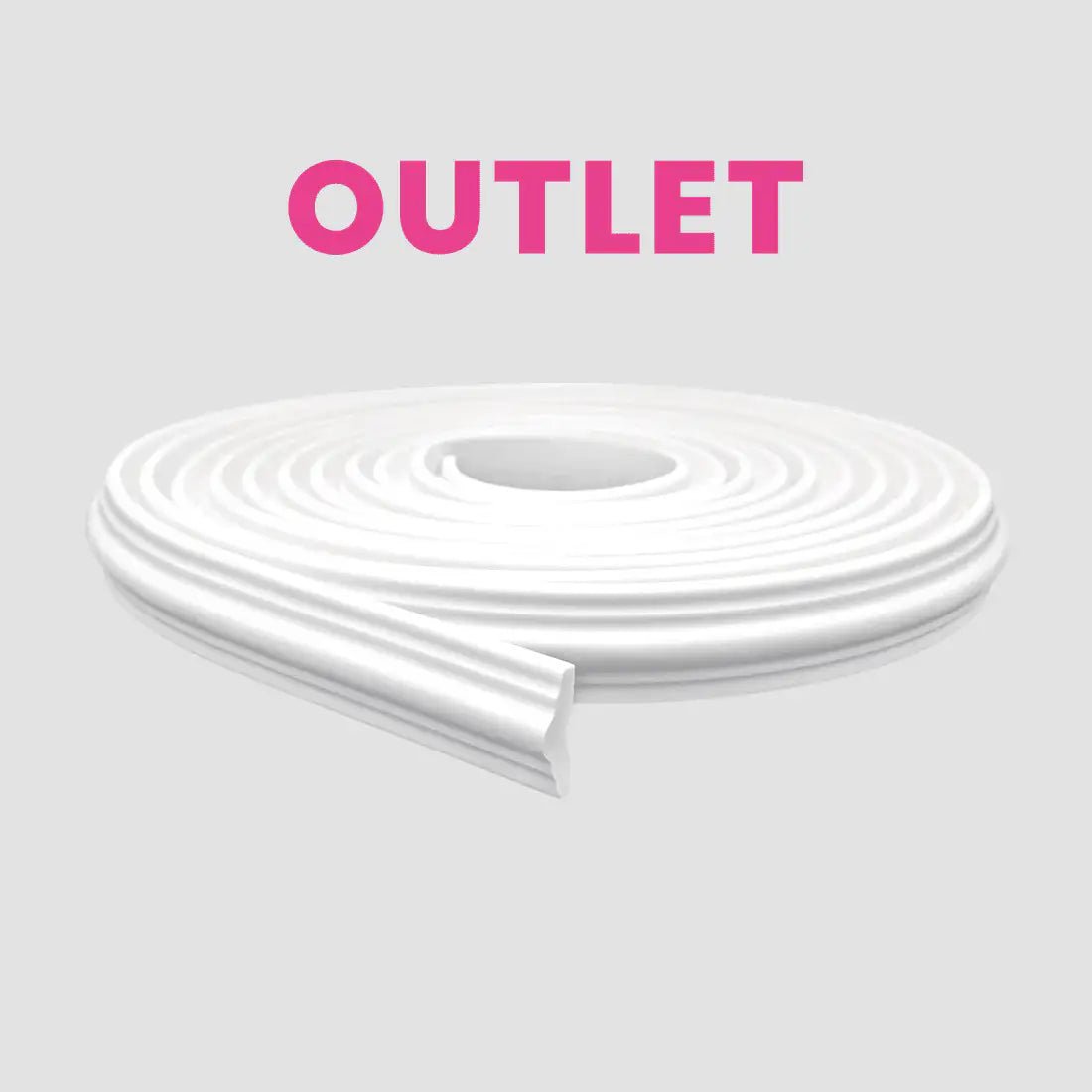 Boiserie Branco Rodameio Moldura de EVA Autocolante | RM61 Outlet-Meu-Rodape--