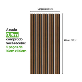 Meia Parede Ripada Autocolante Laminada | Linha Madeto-Meu-Rodape--