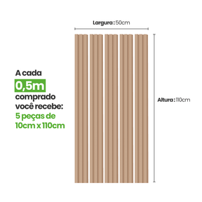 Meia Parede Ripada Autocolante Laminada | Linha Play - Meu Rodapé