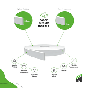 Painel Ripado de EVA Autocolante | RM43 - Meu Rodapé