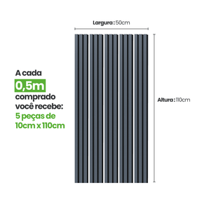 Meia Parede Ripada Autocolante Laminada | Linha Urban - Meu Rodapé