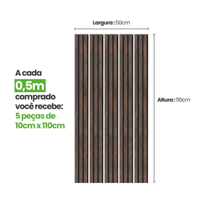 Meia Parede Ripada Autocolante Laminada | Linha Urban - Meu Rodapé