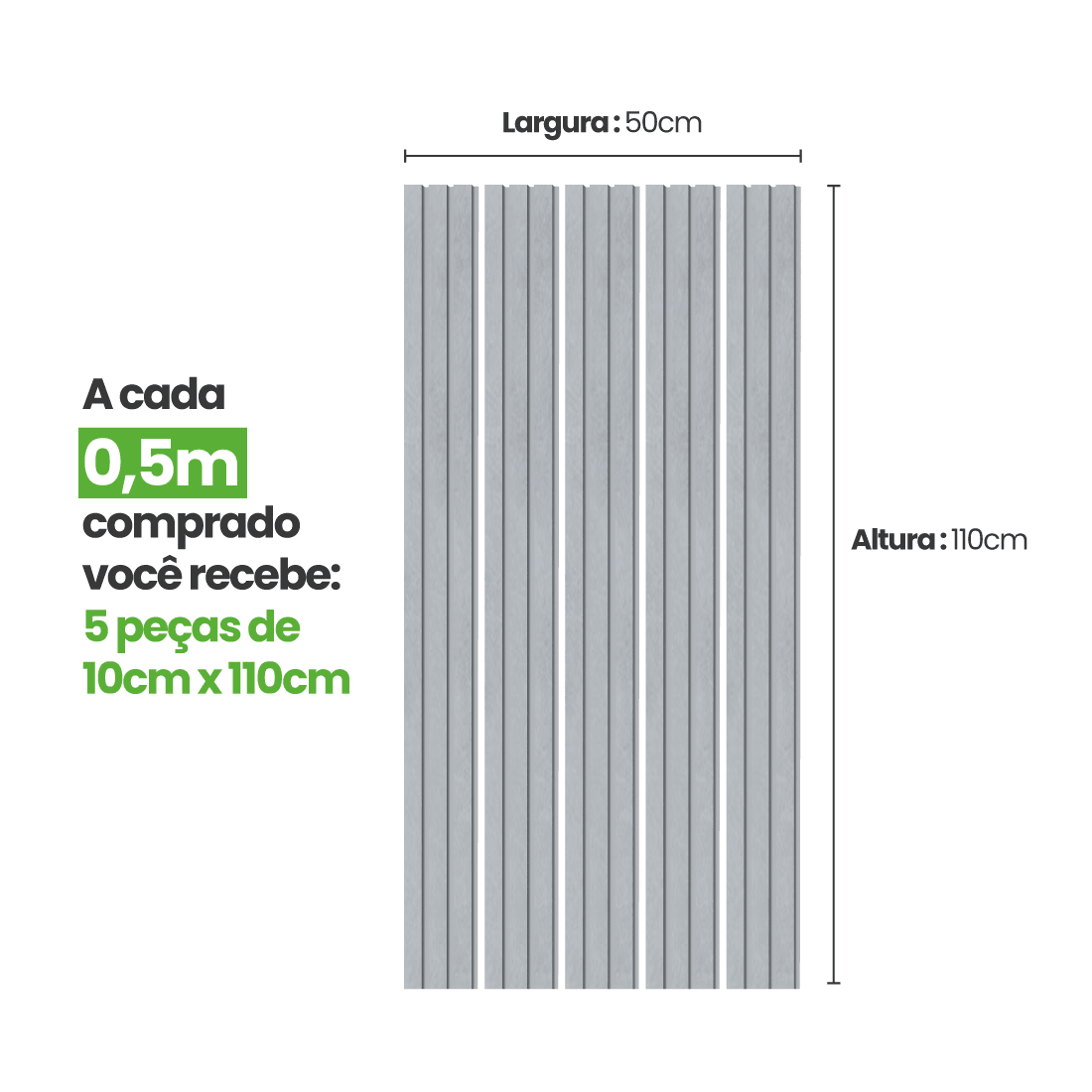 Meia Parede Ripada Autocolante Laminada | Linha Urban - Meu Rodapé