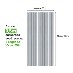 Meia Parede Ripada Autocolante Laminada | Linha Urban - Meu Rodapé