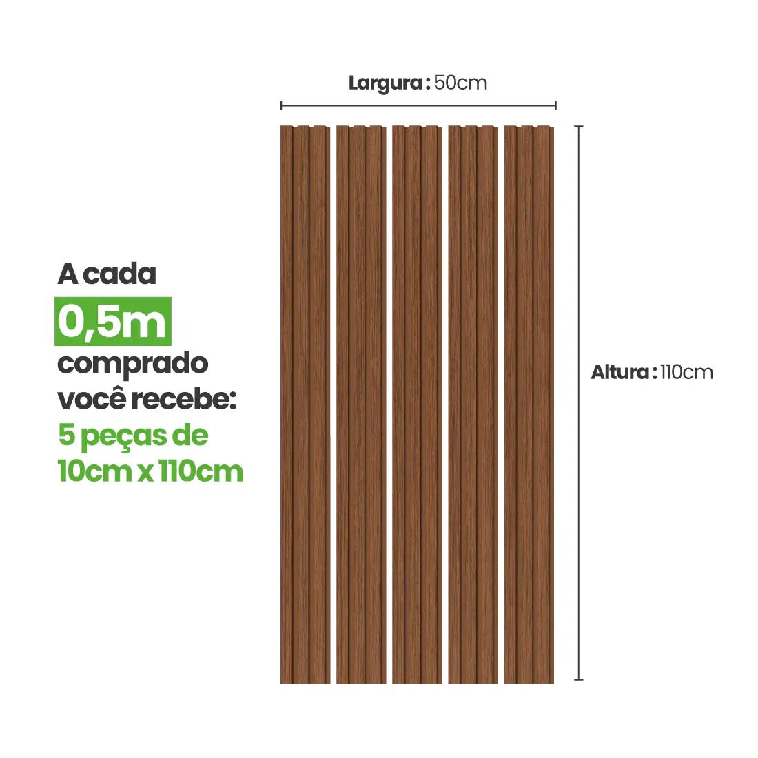 Meia Parede Ripada Autocolante Laminada | Linha Madeto-Meu-Rodape--