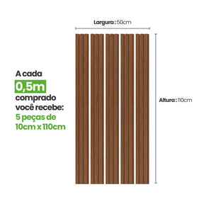 Meia Parede Ripada Autocolante Laminada | Linha Madeto-Meu-Rodape--
