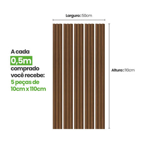 Meia Parede Ripada Autocolante Laminada | Linha Madeto-Meu-Rodape--