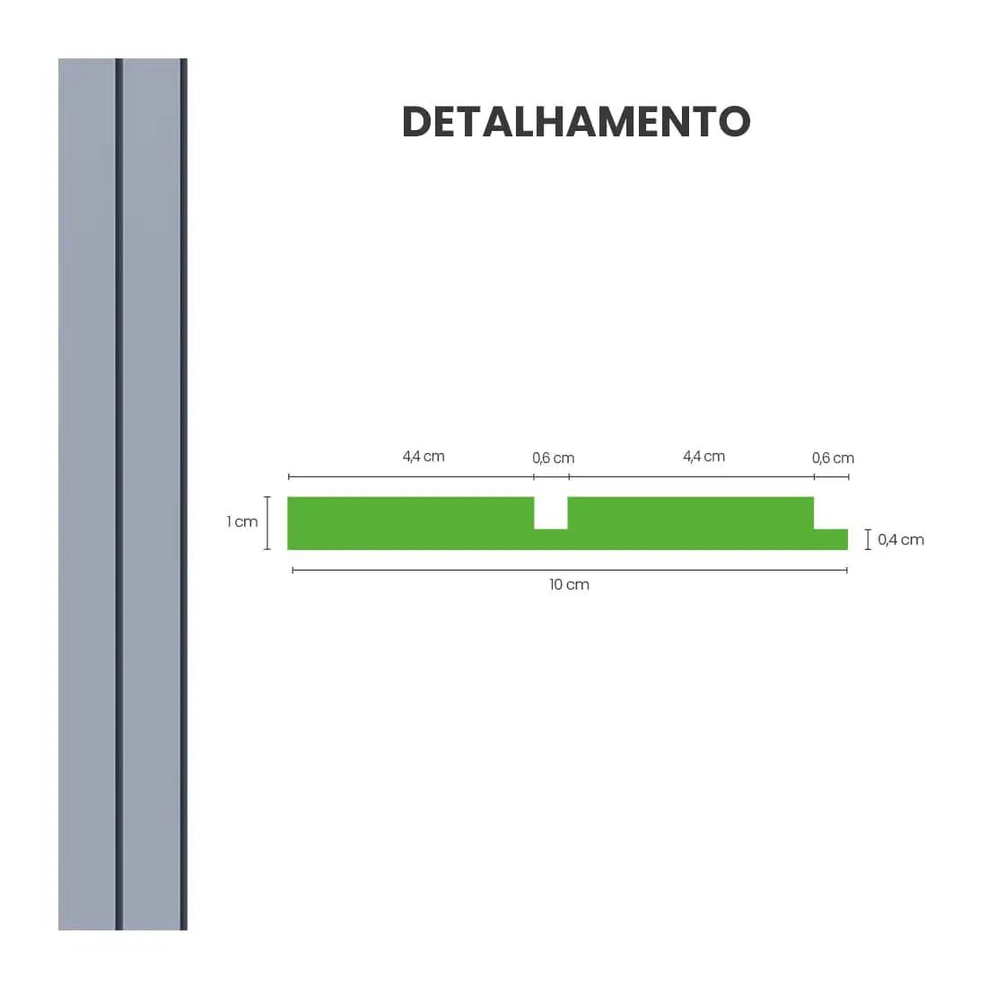 Painel Ripado Laminado de EVA Autocolante | Linha Play+-Meu-Rodape--