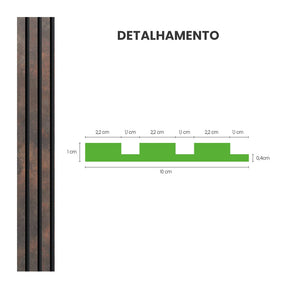 Painel Ripado Laminado de EVA Autocolante | Linha Urban - Meu Rodapé