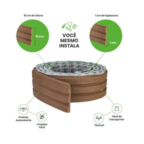 Meia Parede Ripada Autocolante Laminada | Linha Madeto-Meu-Rodape--