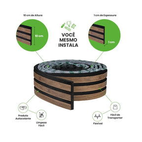 Meia Parede Ripada Autocolante Laminada | Linha Madeto-Meu-Rodape--