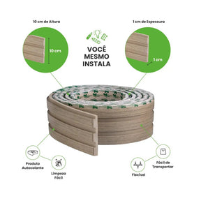 Meia Parede Ripada Autocolante Laminada | Linha Madeto-Meu-Rodape--