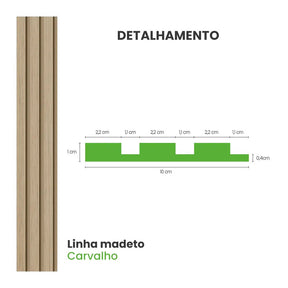 Meia Parede Ripada Autocolante Laminada | Linha Madeto-Meu-Rodape--