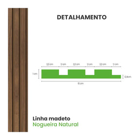 Meia Parede Ripada Autocolante Laminada | Linha Madeto-Meu-Rodape--