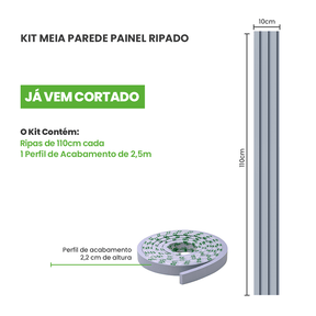 Painel Ripado Laminado Meia Parede | Linha Play - Meu Rodapé