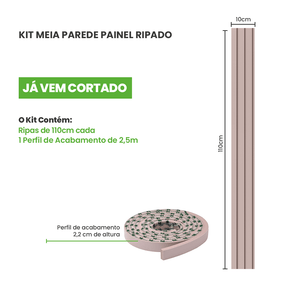 Painel Ripado Laminado Meia Parede | Linha Play - Meu Rodapé