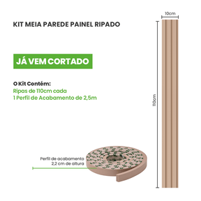 Painel Ripado Laminado Meia Parede | Linha Play - Meu Rodapé