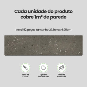 Revestimento Tijolinho Autocolante em Pedra Flexível | Outlet - Meu Rodapé