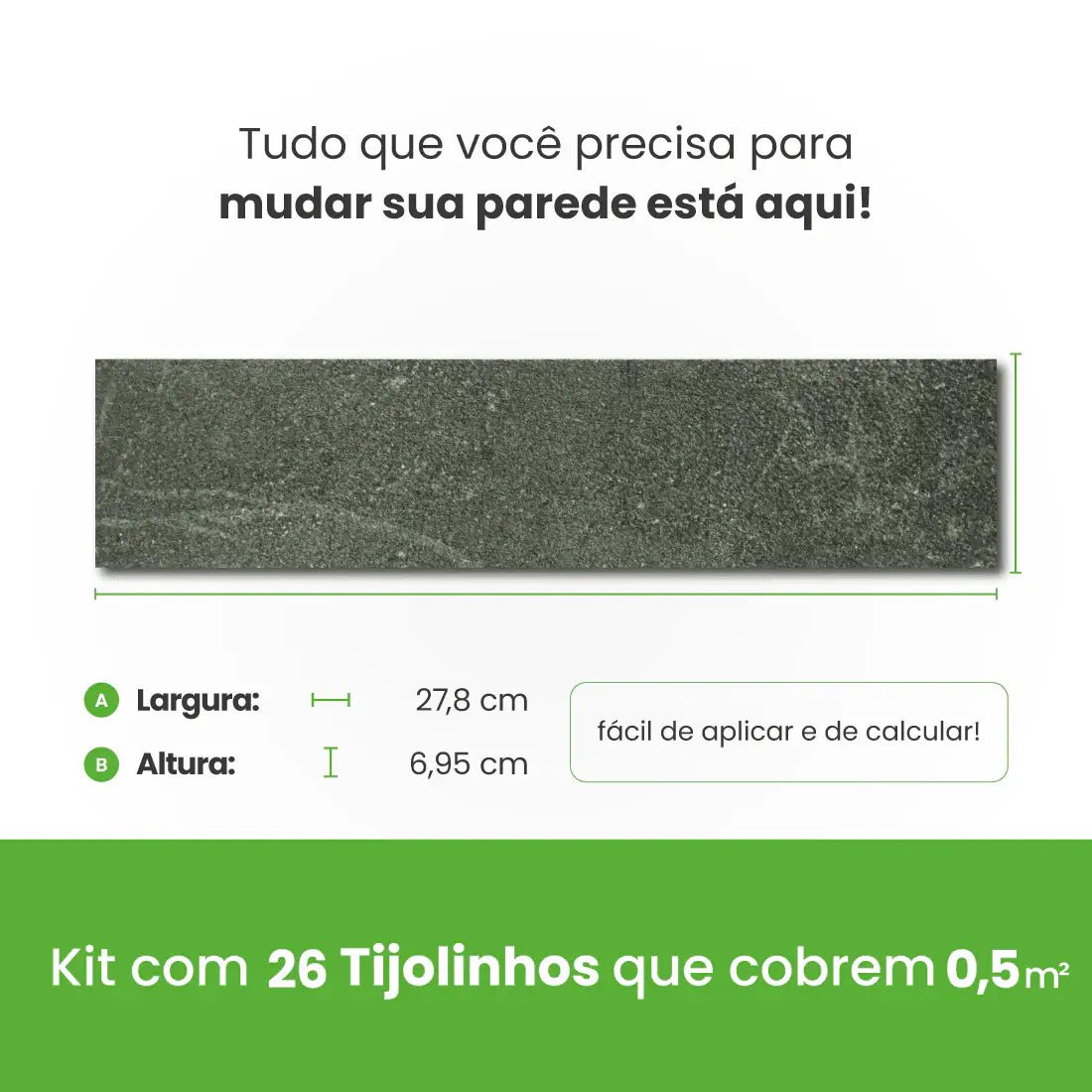 Revestimento Tijolinho Autocolante em Pedra Flexível-Meu-Rodape--