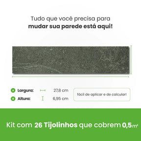 Revestimento Tijolinho Autocolante em Pedra Flexível-Meu-Rodape--