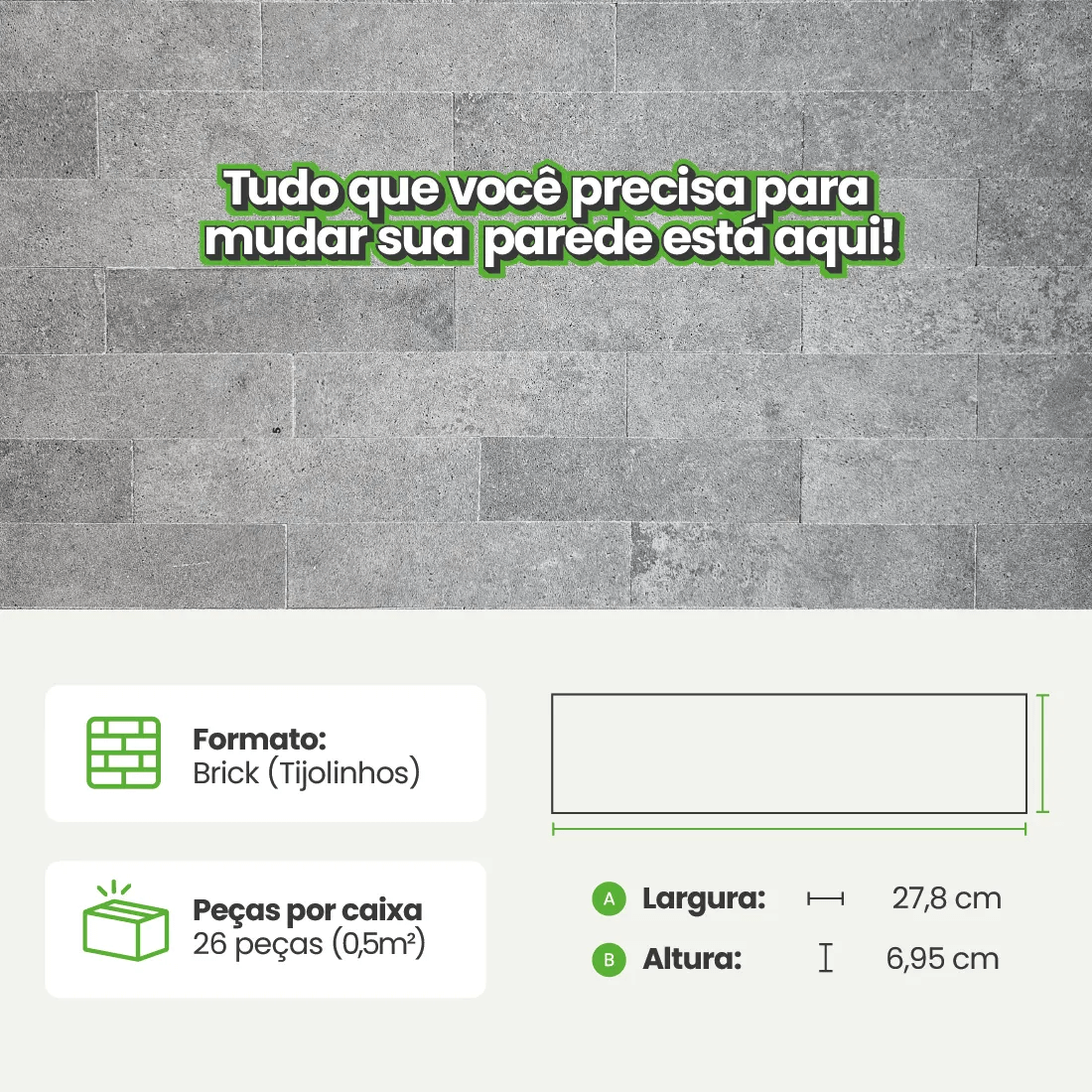 Revestimento Tijolinho Autocolante em Pedra Flexível - Meu Rodapé