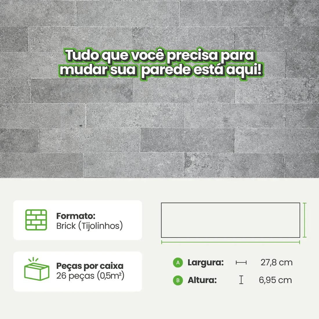 Revestimento Tijolinho Autocolante em Pedra Flexível-Meu-Rodape--
