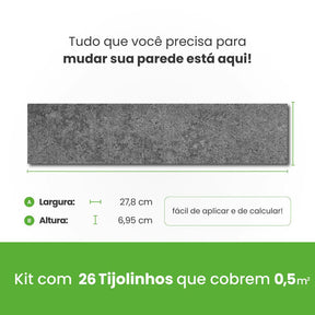 Revestimento Tijolinho Autocolante em Pedra Flexível-Meu-Rodape--