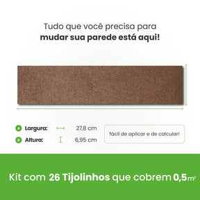 Revestimento Tijolinho Autocolante em Pedra Flexível-Meu-Rodape--