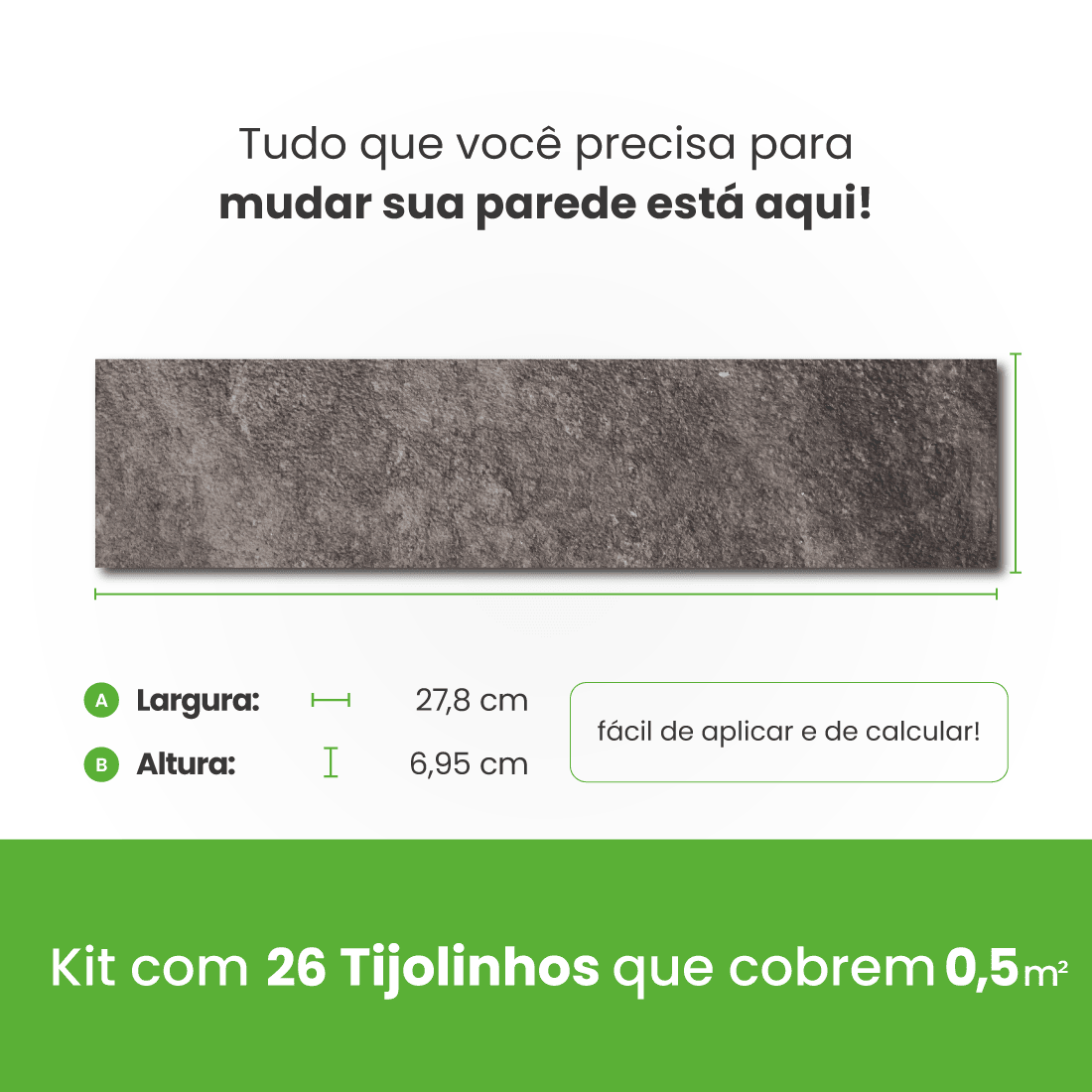 Revestimento Tijolinho Autocolante em Pedra Flexível - Meu Rodapé