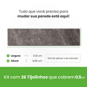 Revestimento Tijolinho Autocolante em Pedra Flexível-Meu-Rodape--