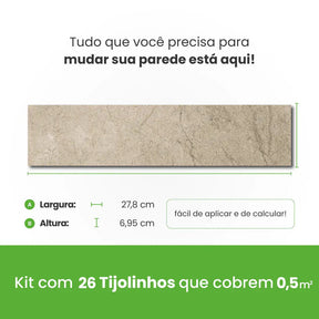 Revestimento Tijolinho Autocolante em Pedra Flexível-Meu-Rodape--