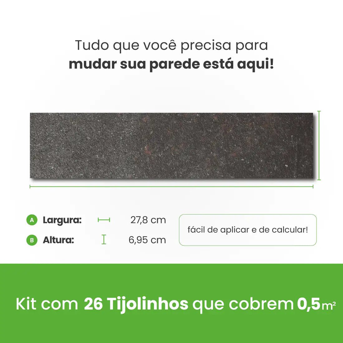 Revestimento Tijolinho Autocolante em Pedra Flexível-Meu-Rodape--