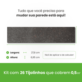 Revestimento Tijolinho Autocolante em Pedra Flexível - Meu Rodapé
