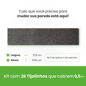 Revestimento Tijolinho Autocolante em Pedra Flexível-Meu-Rodape--