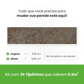 Revestimento Tijolinho Autocolante em Pedra Flexível - Meu Rodapé