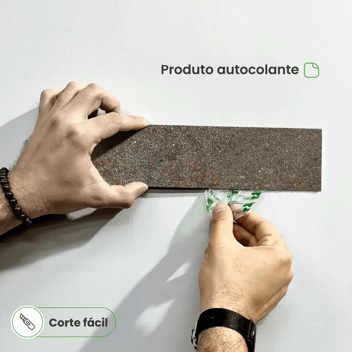 Revestimento Tijolinho Autocolante em Pedra Flexível-Meu-Rodape--