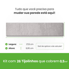 Revestimento Tijolinho Autocolante em Pedra Flexível-Meu-Rodape--