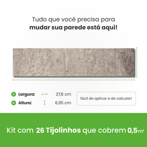Revestimento Tijolinho Autocolante em Pedra Flexível - Meu Rodapé
