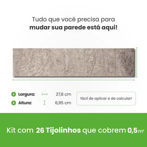 Revestimento Tijolinho Autocolante em Pedra Flexível-Meu-Rodape--