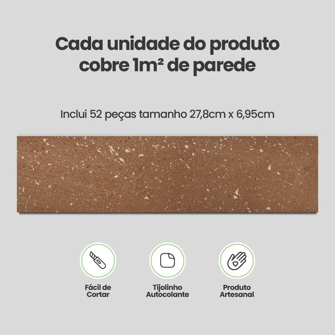 Revestimento Tijolinho Autocolante em Pedra Flexível | Outlet - Meu Rodapé