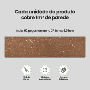 Revestimento Tijolinho Autocolante em Pedra Flexível | Outlet - Meu Rodapé