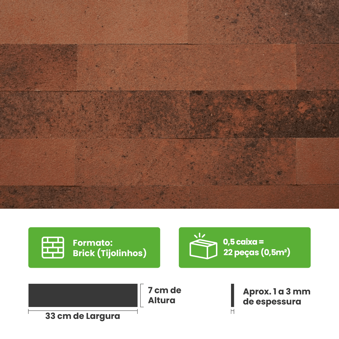 Revestimento Tijolinho Autocolante em Pedra Flexível - Meu Rodapé