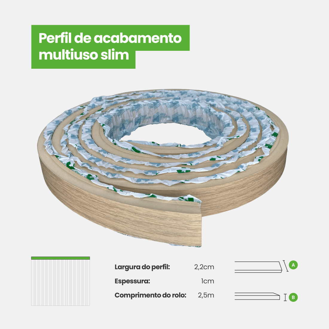 Perfil de Acabamento Autocolante | Linha Madeto - Meu Rodapé
