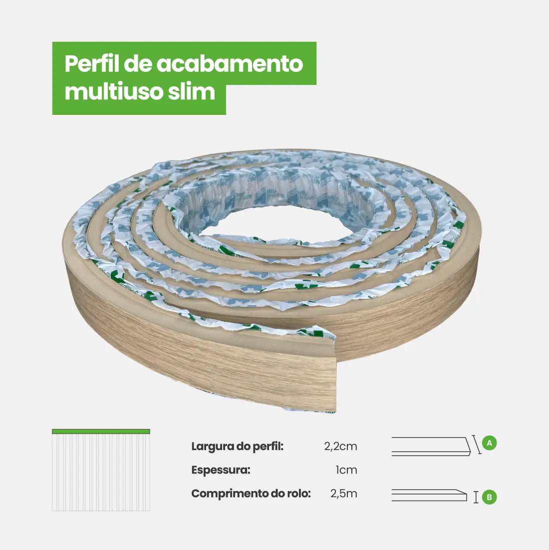 Perfil de Acabamento Autocolante | Linha Madeto-Meu-Rodape--